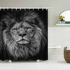 Lion Pattern 3D Printing Shower Curtains Home Decor Multi-size Grey Shower Curtain Animal Waterproof Bath Screen for Bathroom