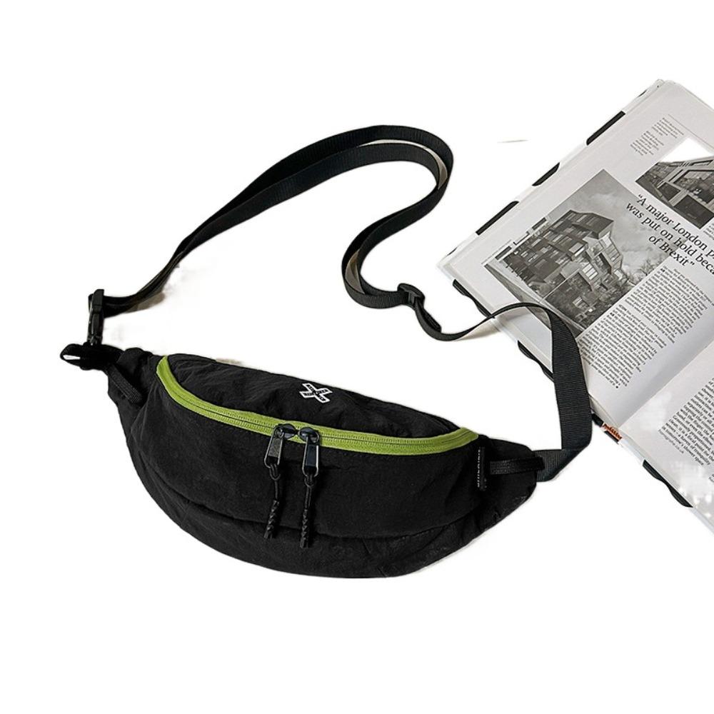 Color Contrast Crossbody Dumpling Bag Large Capacity Men Waist Bag Sports Chest Bag  Boys