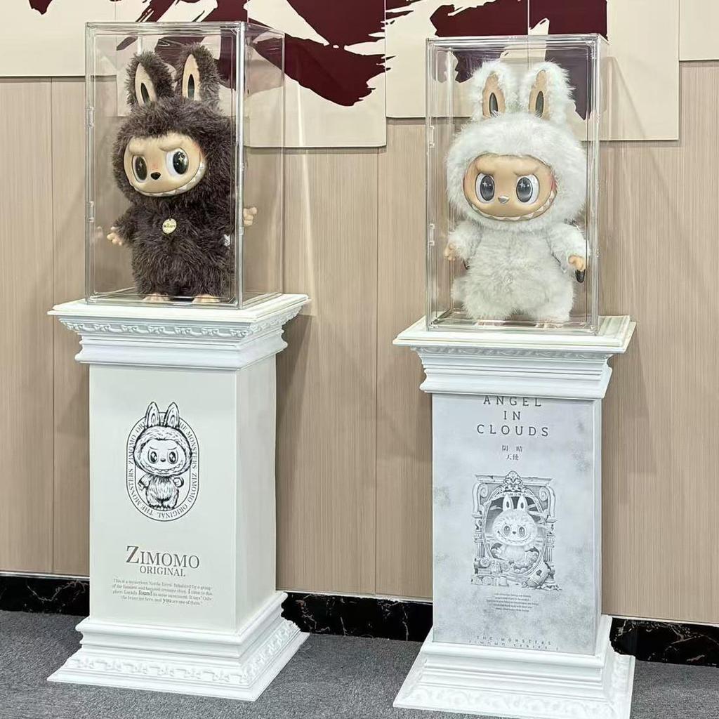 Transparent Vinyl Labubu Doll Display Storage Box for Pop Mart Figurines