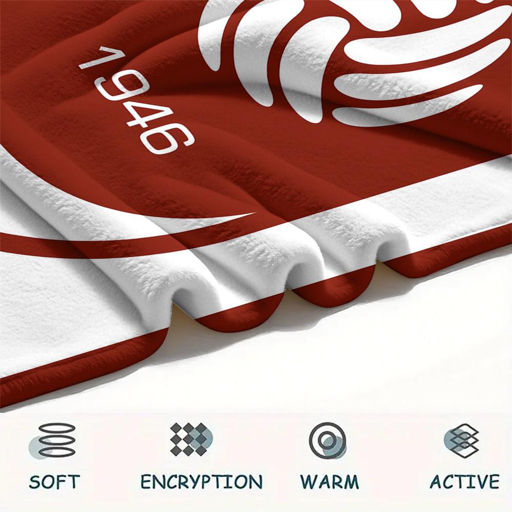 FK Sarajevo Print Flannel Blanket, High quality Comfortable for All Seasons, Home Decor, Warmth and Comfort, Perfect for Christmas Gifts