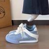 Blaue Sneaker Damen neu Frühling und Sommer Plateau Deutsche Trainingsschuhe Waffel Forrest Gump Schuhe runde Zehenpartie Board Schuhe lässige Canvas Schuhe