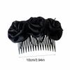 Elegant Solid Color Flowers Hairpin Bohemian Thai Style Floral Hair Comb Cloth Headwear Chignon Hair Clip Party