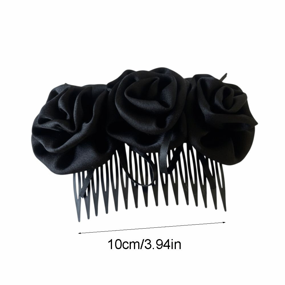 Elegant Solid Color Flowers Hairpin Bohemian Thai Style Floral Hair Comb Cloth Headwear Chignon Hair Clip Party