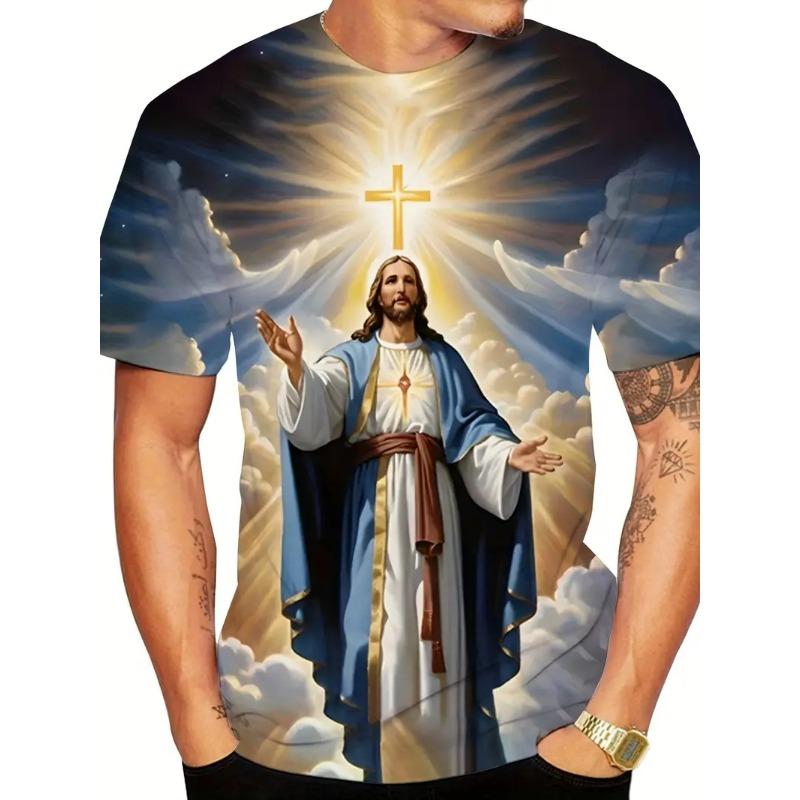 Jesus Christ T-Shirt For Men Women 3D Printed Tees Summer Fashion Casual Short Sleeve T Shirts O-Neck Oversized Kids Clothing