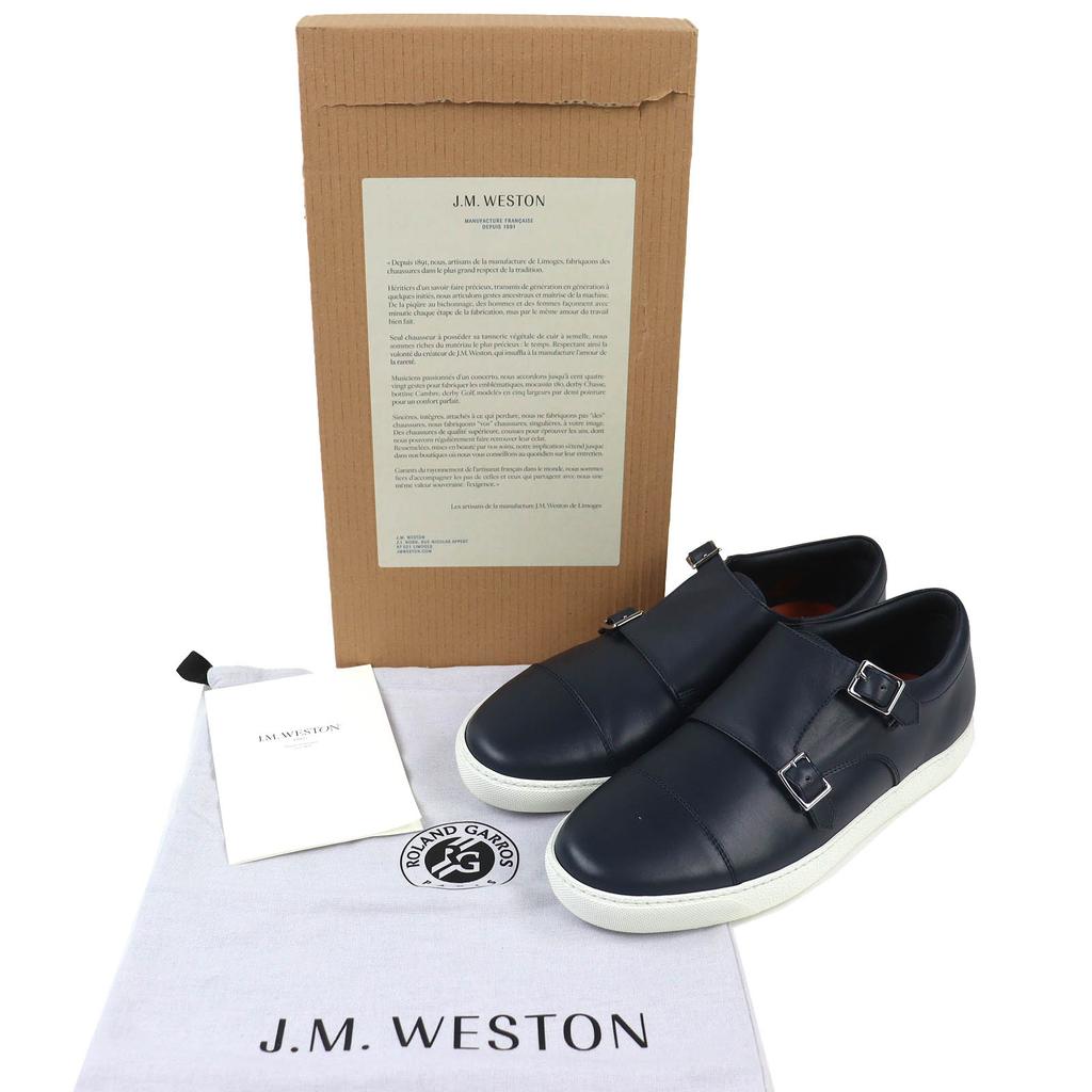 Ausgezeichnete J.M WESTON Sneaker Roland Garros Kollaboration Doppel-Monk-Strap 622 Gebraucht