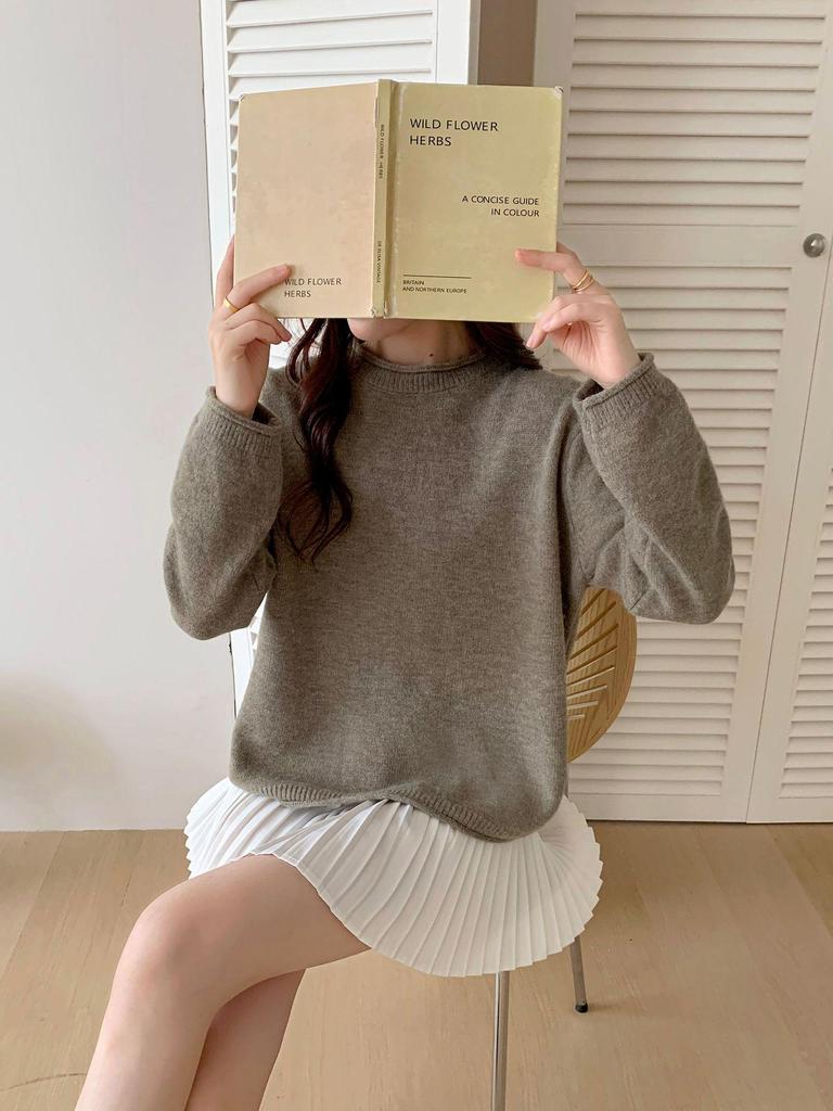 Women's Oversized Korean Chic Roll-Neck Sweater - Autumn/Winter 2025