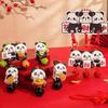 3Pcs Keychain Magnetic Mahjong Panda Doll Good Luck Charm Key Chain Backpack Bag Handbag Accessories