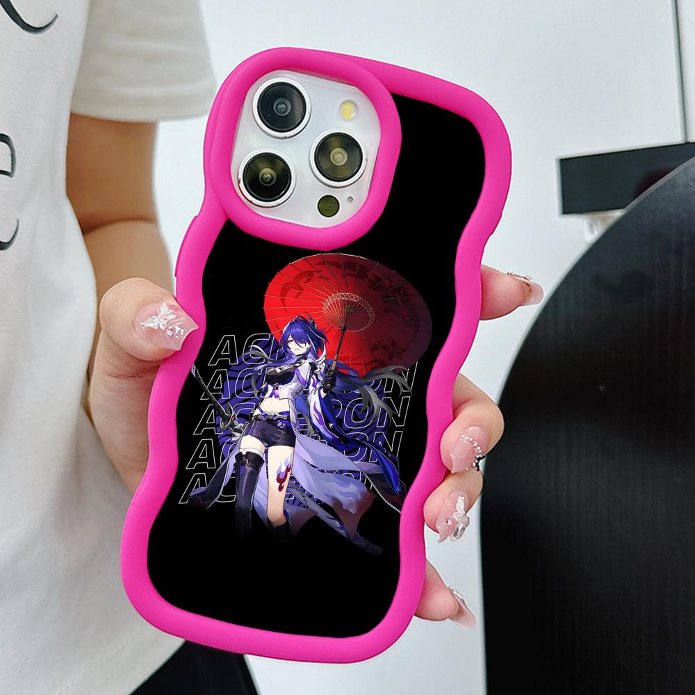 HSR Acheron Wavy Edge TPU Mobile Phone Case for iPhone 17 16 15 14 13 12 11 Air Pro Max Plus Colorful Cover