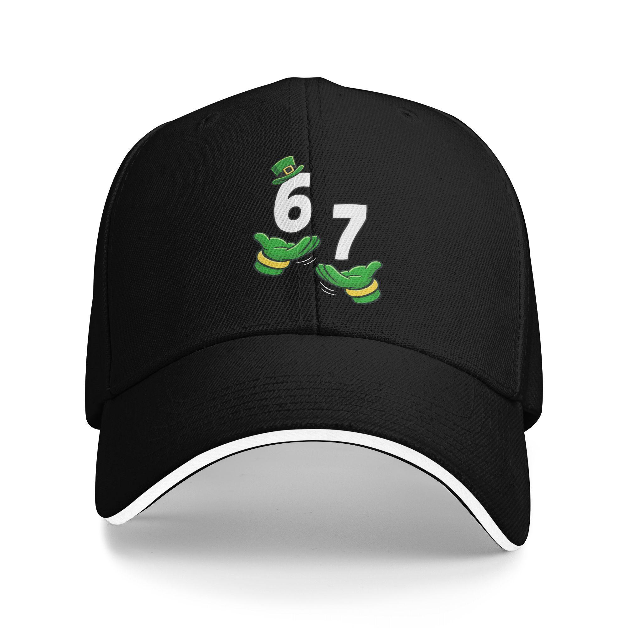 

Spring Casual Baseball Cap Six Seven 67 St Patricks Day 6 7 Shamrock Outdoor Gym Hip Hop Hats For Men Sun Print Snapback Cap As Picture чёрный