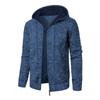 Men S Casual Jacquard Hooded Cardigan Sweatshirt Long Sleeve
