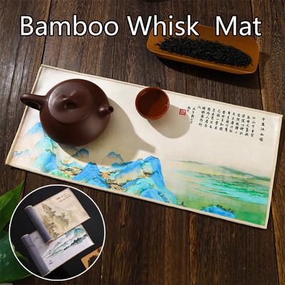 Küchenzubehör Matcha Grüntee Pulver Schneebesen Matte Teegeschirr Japanische Zeremonie Bambus Chasen Geschirrtuch Werkzeug Zubehör