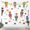 Kids Christmas Nutcracker Tapestry for Bedroom  Winter Snowflake Wall Tapestry for Boys Girls Christmas Tree Hanging Wall Art