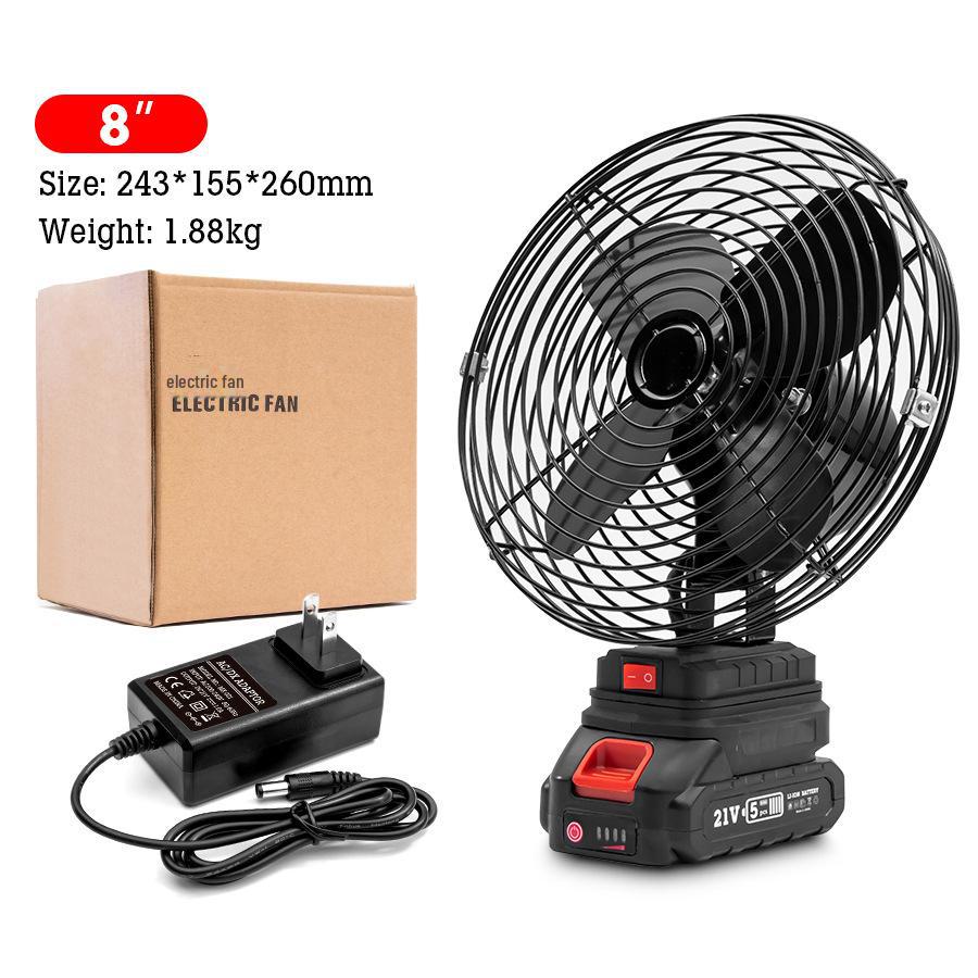 Portable Rechargeable Large-Capacity Outdoor Electric Fan with Makita Interface