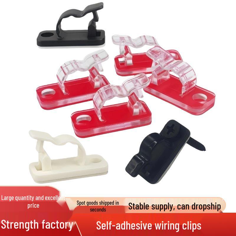 Adhesive Cable Management Clips - Nylon R-type Wire Holders
