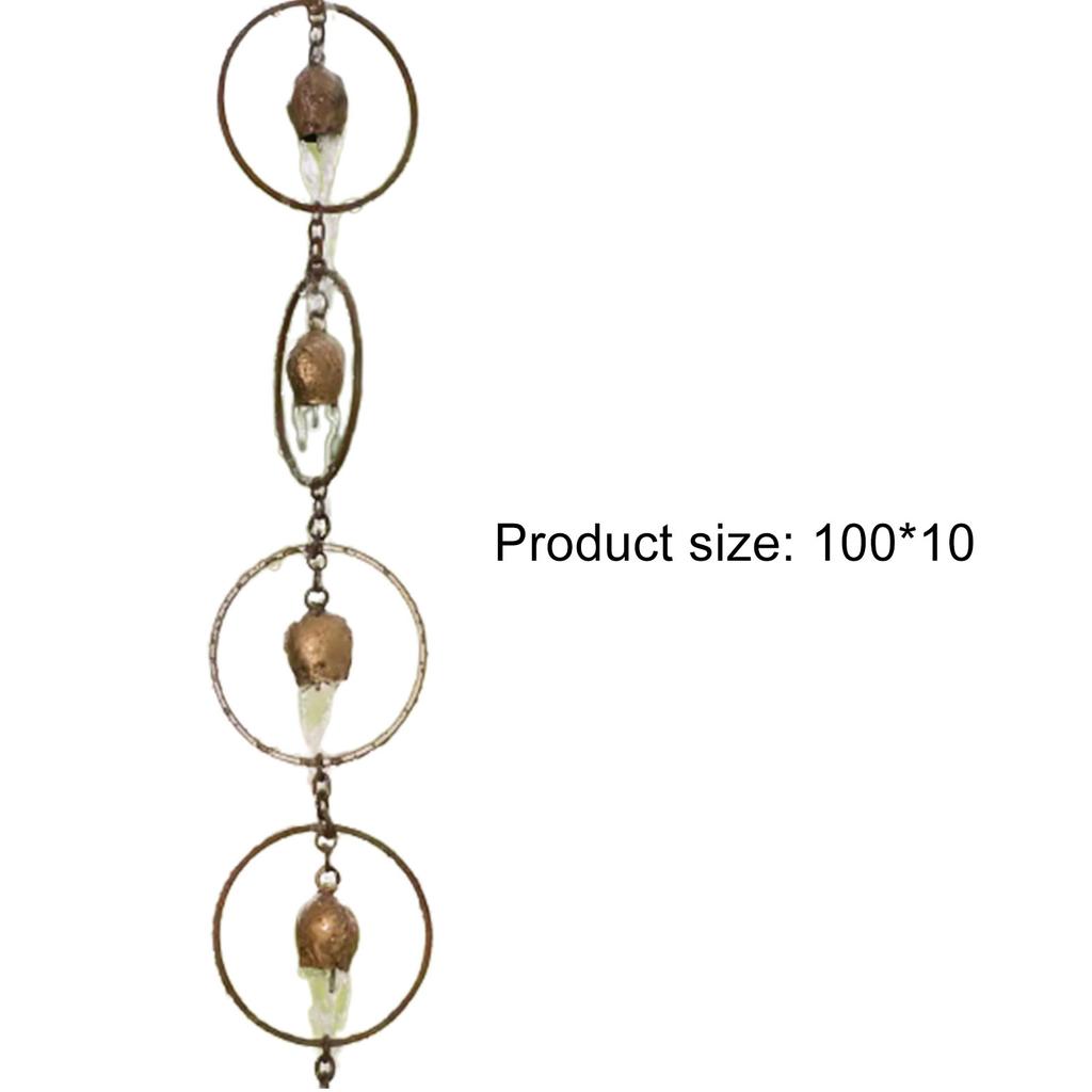 Vintage Style Wind Chime Watering Pot Bell Shape Rain Chains Artistic Sense Hanging Rain Chain for Garden Front Door Ornament