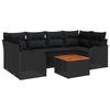 vidaXL 7-piece Garden Sofa Set with Cushions Black Poly Rattan Acacia, vidaXL 2-seater Garden Sofa 3347408