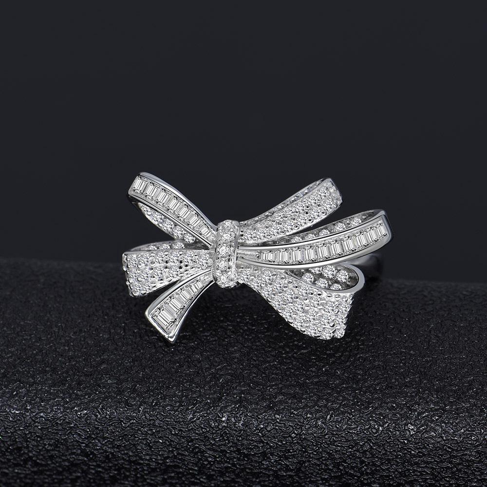 Gica Gema Solid 925 Sterling Sparkling Full Zircons Gemstone Wedding Rings For Women Engagement Party Jewelry