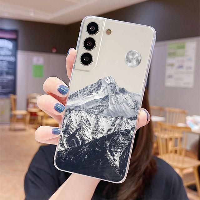 

Прозрачный чехол для Samsung Galaxy S22 S20 FE S21 S10 S9 Plus Note 20 Ultra 10 Lite 9 Мягкий чехол для телефона TPU Эстетика Снежная гора Samsung Note 8