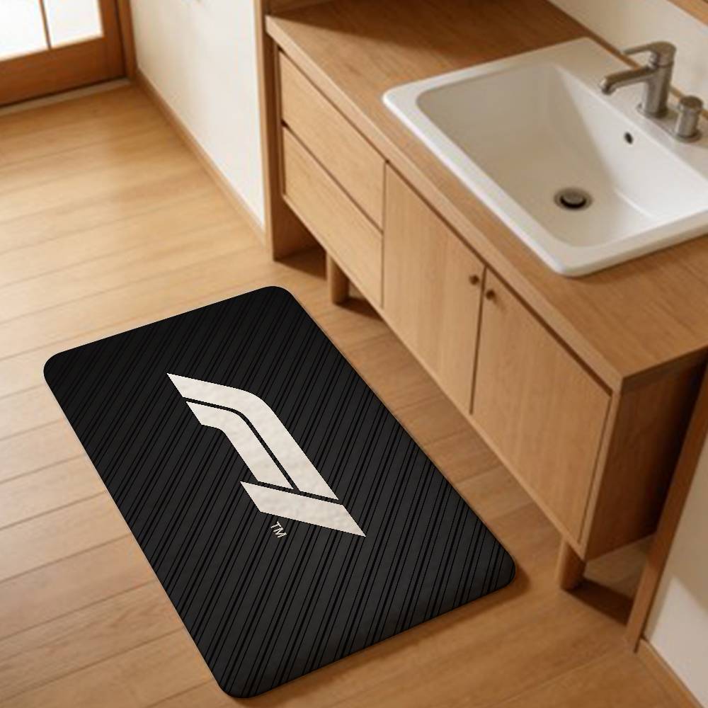 Alfombra de Puerta de Coche de Carreras F1 Estilo Nórdico Dormitorio Sala de Estar Felpudo Hogar Balcón Antideslizante Alfombra