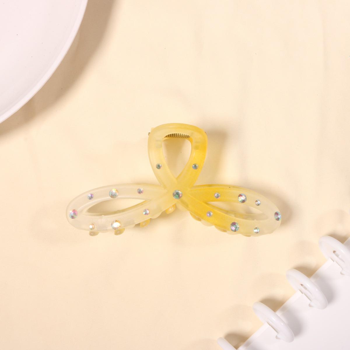 

Корейская заколка-краб со стразами: Аксессуар для волос в виде банта конфетного цвета для женщин