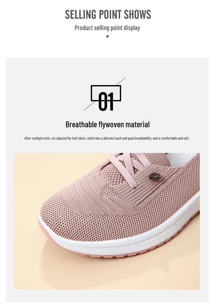 Plus Size Women's Flyknit Breathable Slip-On Canvas Casual Shoes
