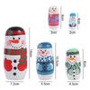 Wood Snowman Russian Doll 5Pcs/Set Christmas Nesting Dolls Cute Xmas Matryoshka Doll  Kids