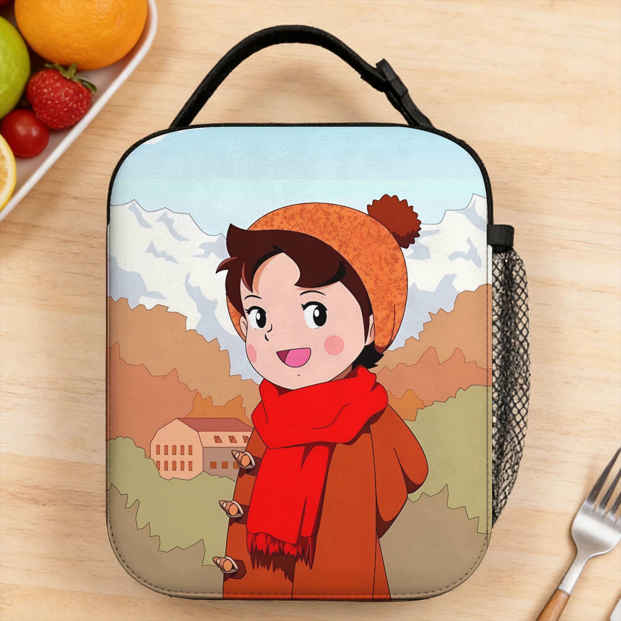 Custom Alps Mountain Girl Happy Heidi Lunch Bag For Girl Boy Print Office Lunch Box Casual Convenient Oxford Cooler Bag One Size