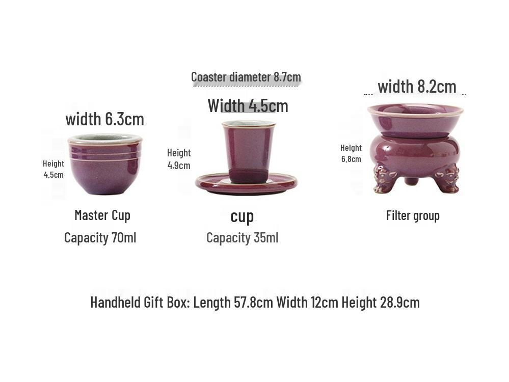 Luxury Ice Crackle Ceramic Kung Fu Tea Set with Gaiwan Teapot - Elegant Gift Box Included