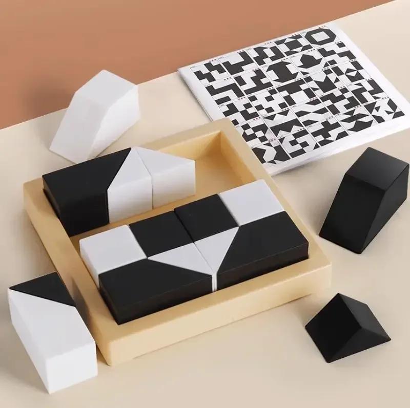 120/370 Level Black White Hidden Building Block Children's Intelligent Puzzle Toys Puzzle Parent-child Interactive Tabletop Game