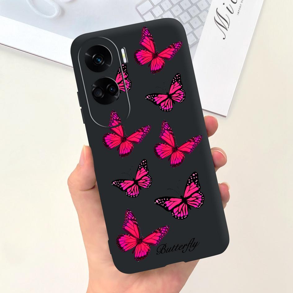 For Cover Honor 90 Lite Phone Case CRT-NX1 Fashion Butterfly Cartoon Slim TPU Soft Silicone Back Cover For Honor 90Lite 5G Funda