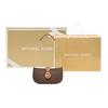 Michael Kors MK Carmen Monogram Chain Vintage Commuter Faux Leather Shoulder Bag Small Women Shoulder Bag Dark-Brown 35F2GNMC1B-200