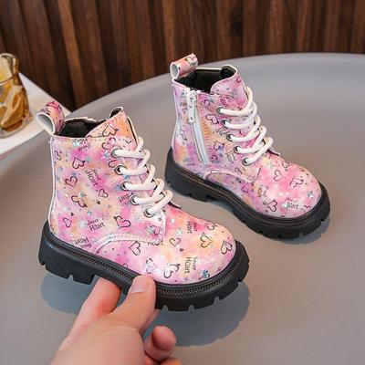 Herbst Winter Mode Herz Druck Mädchen Warme Casual Martin Stiefel Mädchen Schuhe Schnee Stiefel