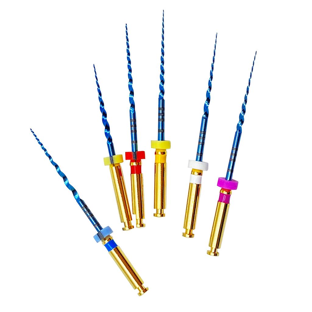 6Pcs Dental Heat Activated Canal Root Files Super File Bluesx-F3 25Mm Dentist Tools Can Bend For Preparing Root Canal Treatment