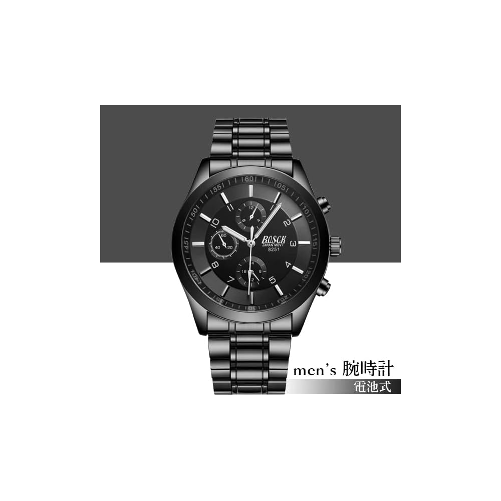 Men's Simple Black Watch Stylish Easy to Read Casual Timepiece