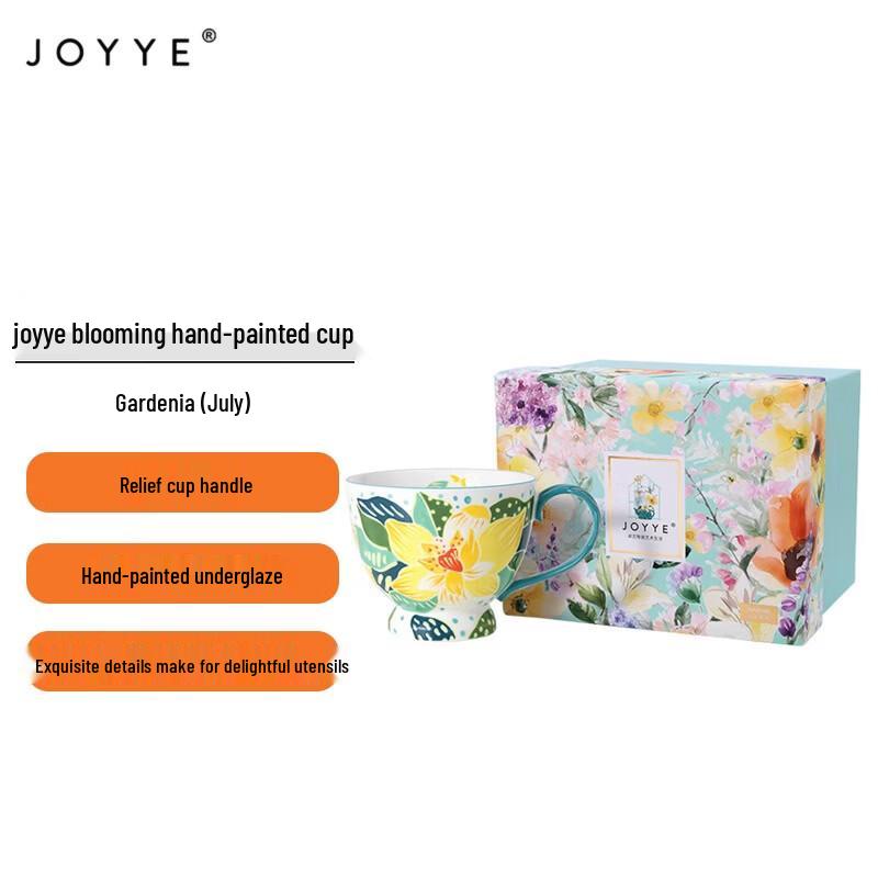JOYYE Gardenia Hand-Painted Ceramic Mug
