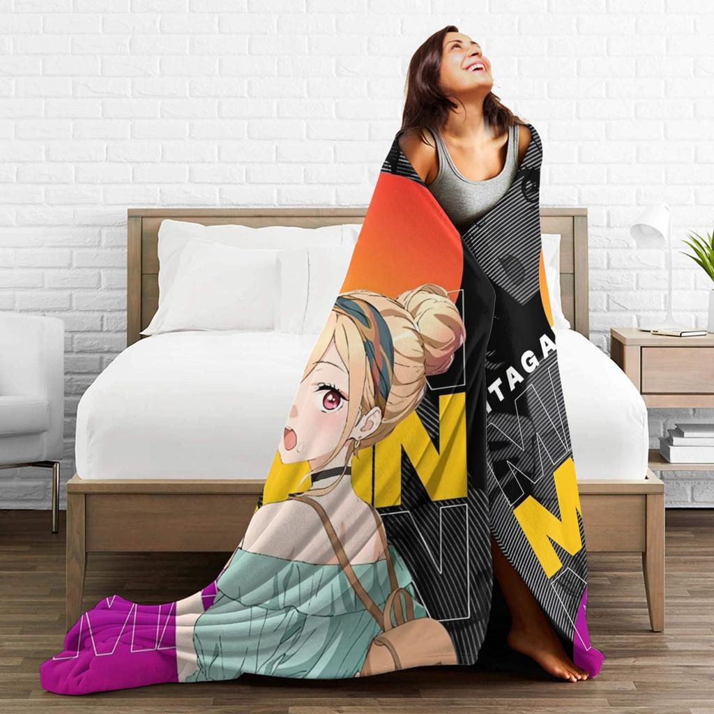 Japan Anime Marin Kitagawa Girl Blanket Multi-size Super Soft Cozy Throw Blankets for Sofa Couch and Bed