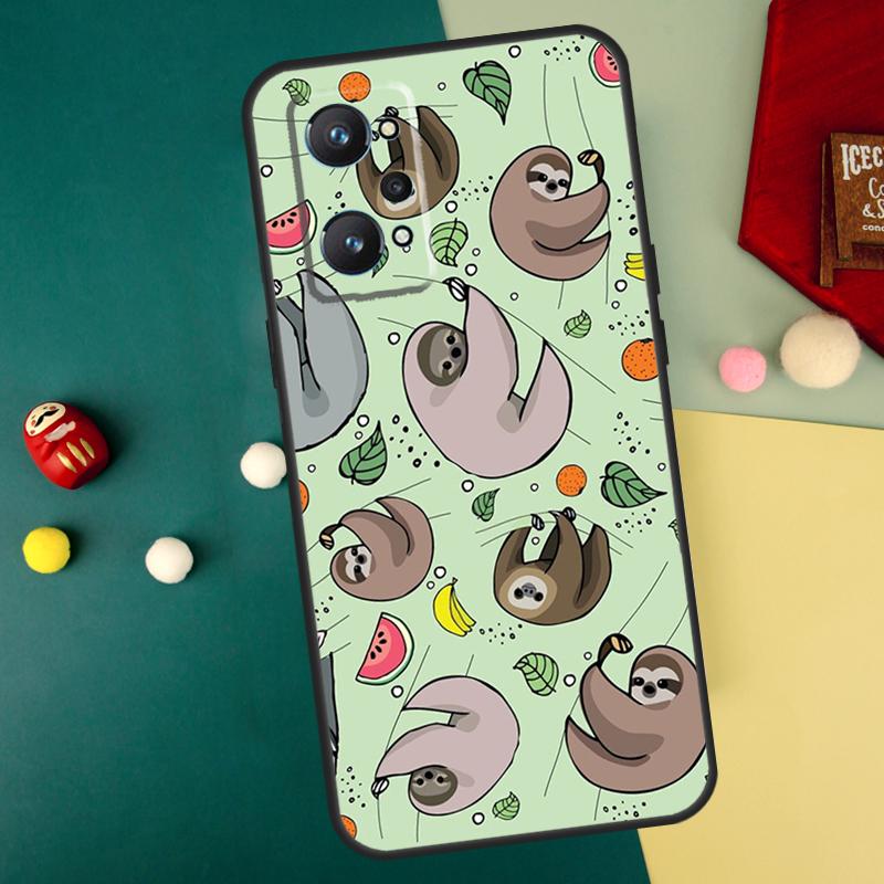 Sloth Animal Cute For Realme C75 C61 C67 C63 C71 C55 C51 C65 C53 GT6 GT7 15 Pro 10 11 12 13 14 Pro Plus Case