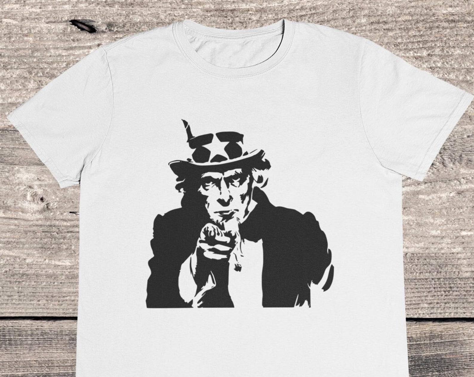 Vintage Uncle Sam T-shirt: Patriotic US Army Design S