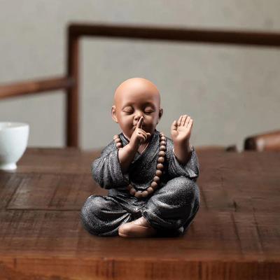 Creative Little Monk Ornaments Handicraft Landscape Ceramic Dolls Sculpture Statue for