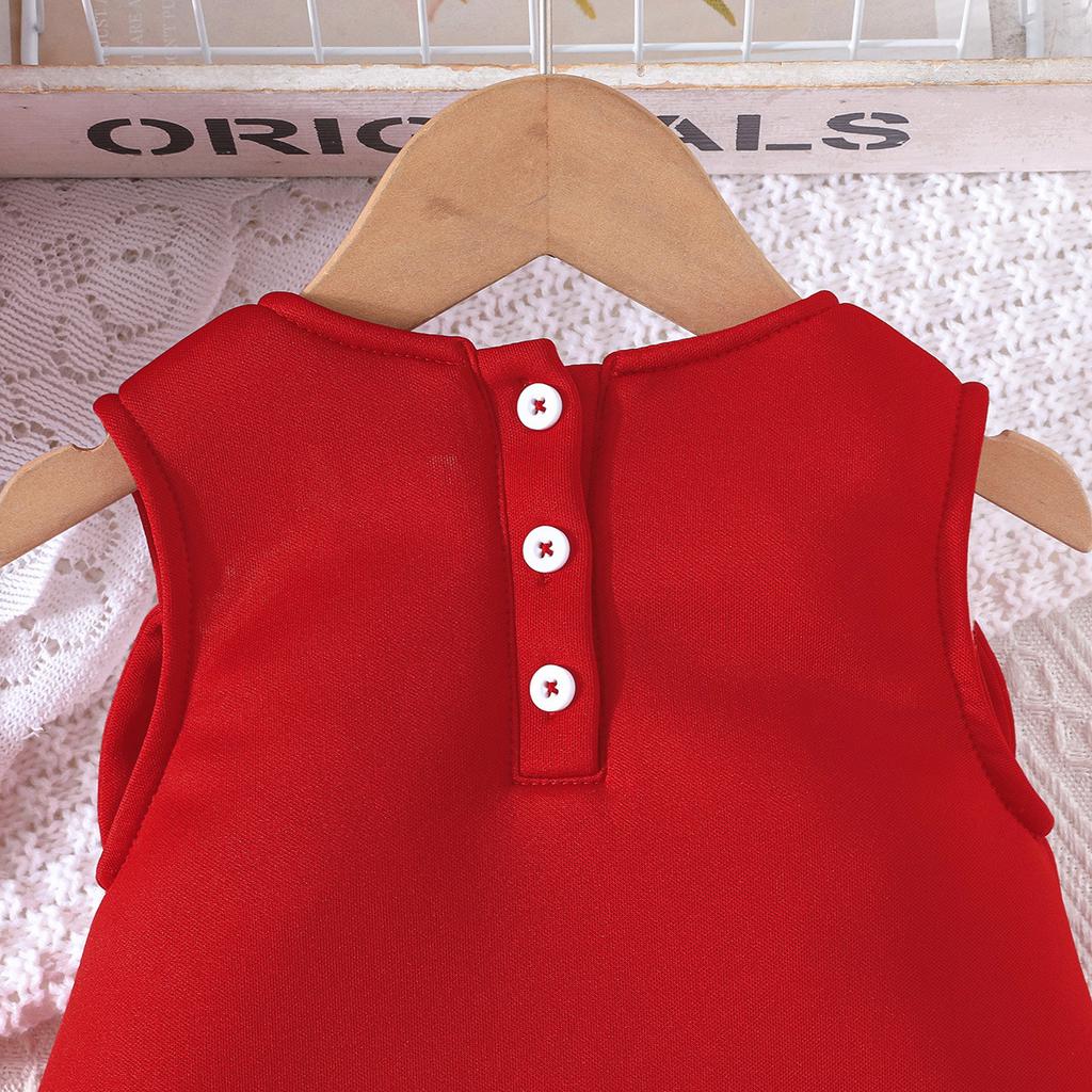 New Sweet Girl's Big Bow Beaded Cake Tank Dress