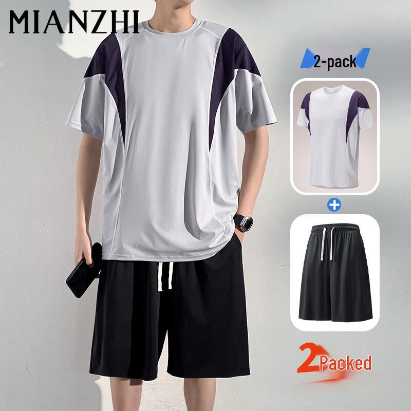 

Men s Quick-Dry Breathable 2-Piece Summer Sports Set 4XL