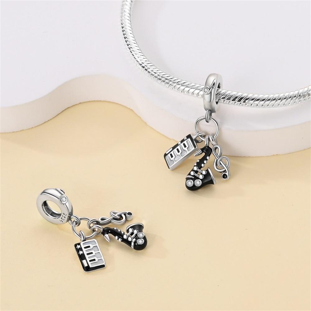 Keyboard Notes Charms Copper Original Beads Fit Originalcharms Bracelet Beads Jewelry Gifts For Women