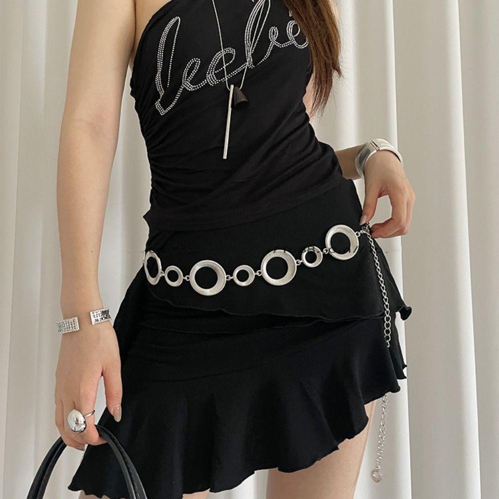 Gold Bohemian Waist Chain Body Chain Dress Belt Chains Metal Circular Ring Waist Chain  Women