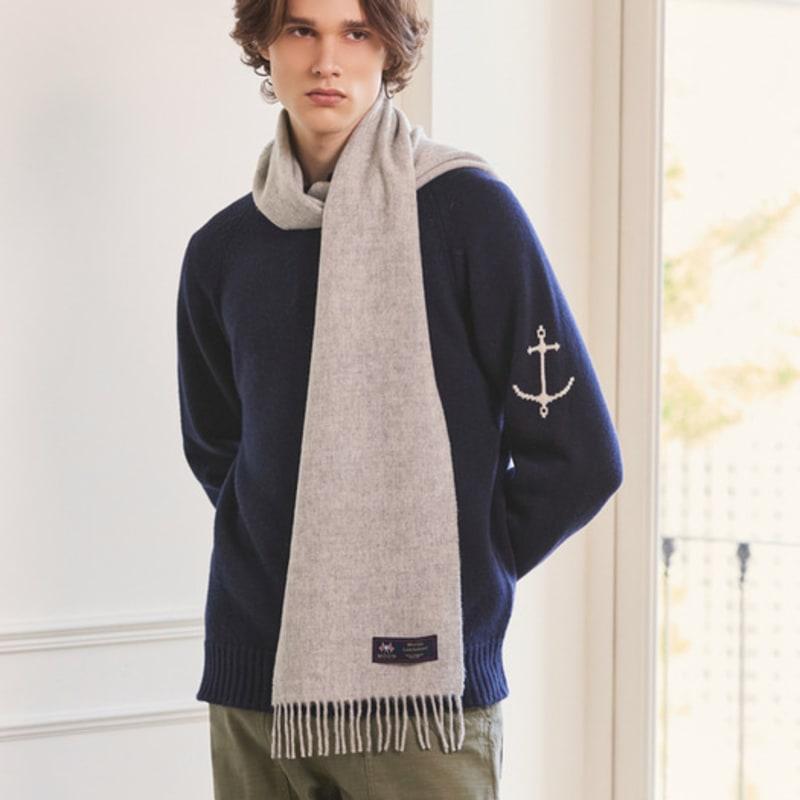 ABRAHAM MOON Merino Wool Muffler 25cm - Silver