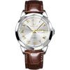 Iqiyi Men S Waterproof luminouS Analog Brown Leather buSineSS Watch Dateday