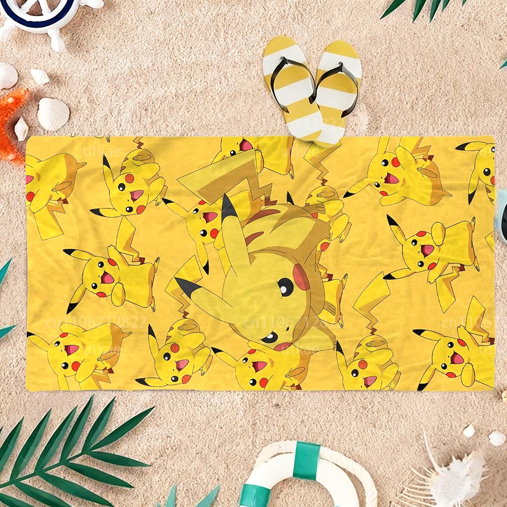 P-Pikachu Beach Towel Microfiber Quick Dry Super Absorbent for Pool Beach Vacation