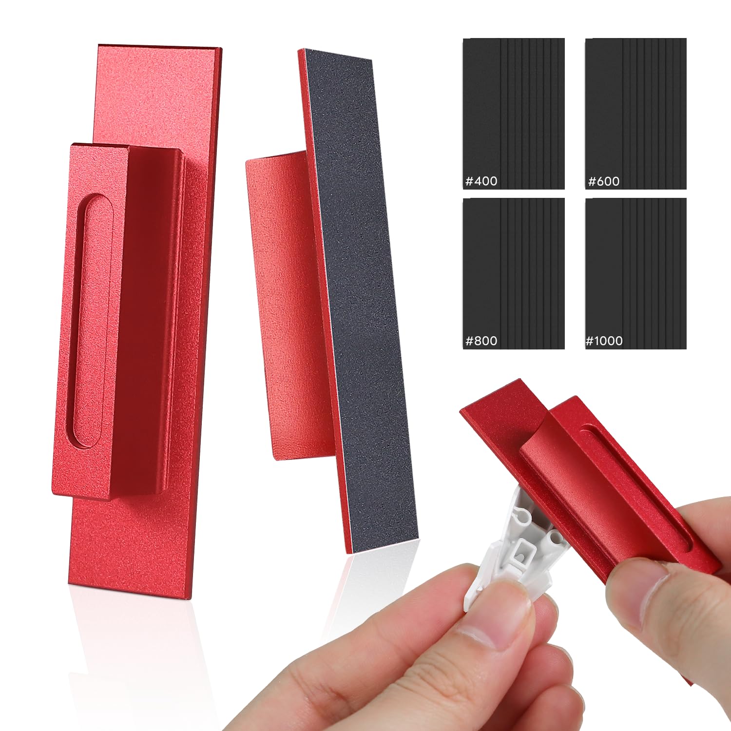 

VLOOKEE CS Holder Flat Sandpaper Hand Tool for Flat Sandpaper Set and Ideal for Sanding Fine Details on Plastic Military and 3D Resin Parts Type червоний