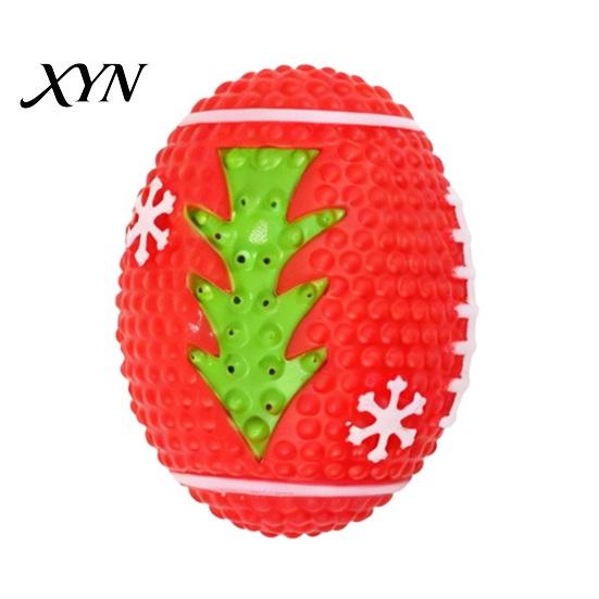 Pet Training Play Supplies Christmas Dog Squeaky Chew Toys, Teeth Cleaning Interactive Holiday Themed Durable Toys for Aggressive Chewers Balls