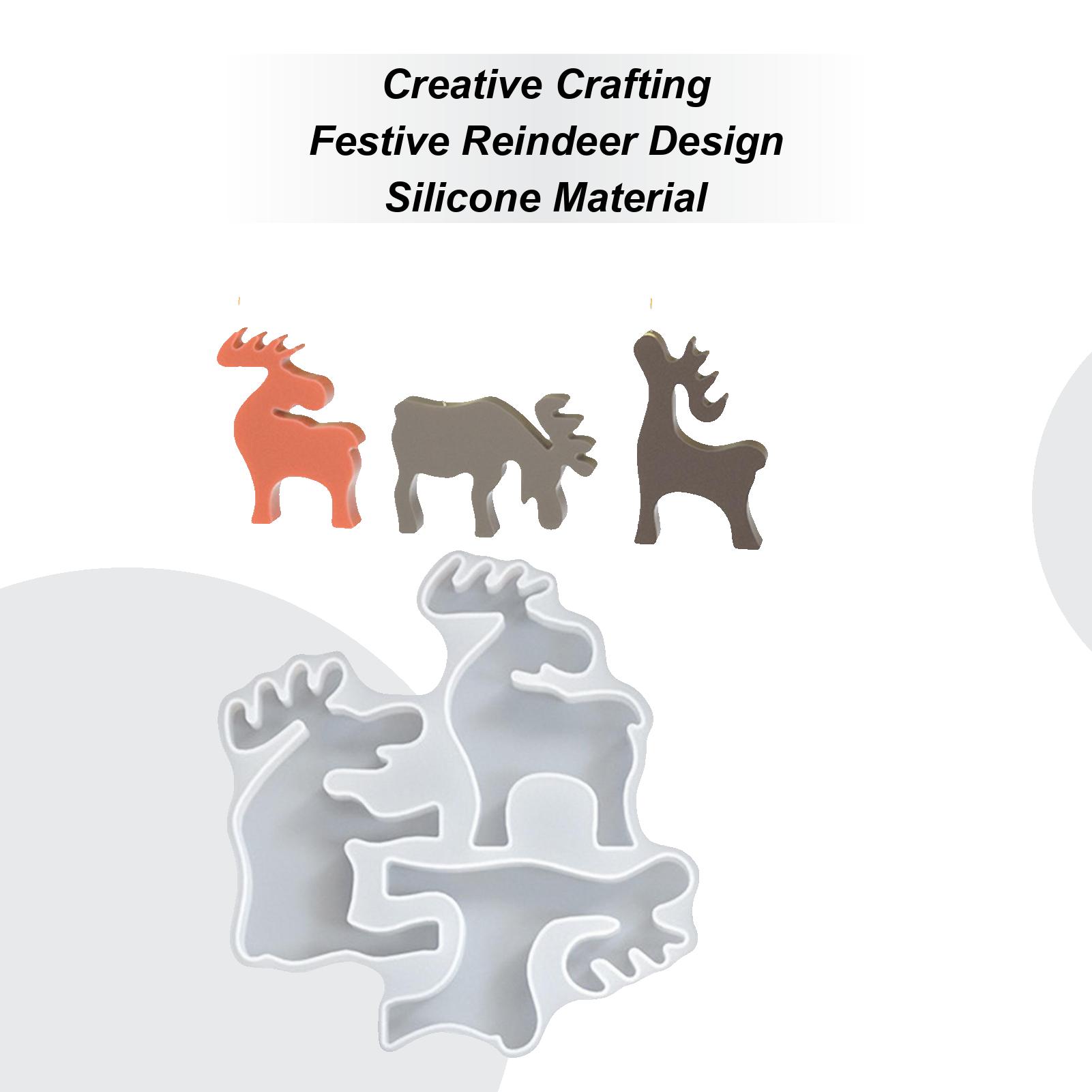 

Christmas 3D Standing 3-deer Shaped Silicone Candle Mold Christmas Reindeer Mold For Chocolate Candle Soap Fondant Candy Baking China Mainland