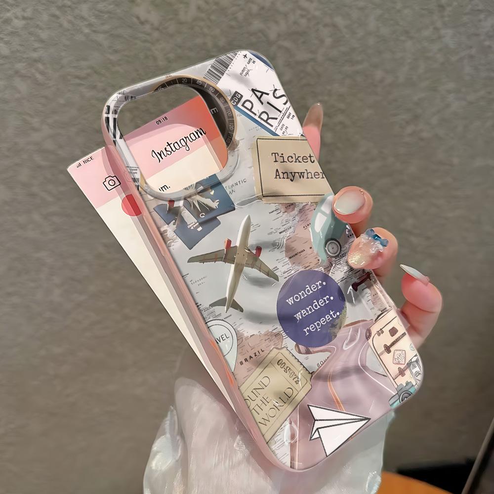 Vintage Travel Map Phone Case For Iphone 171615 14 Plus 13 12 11 Pro Max 17Air Funda Mobile Protective Cover Coque